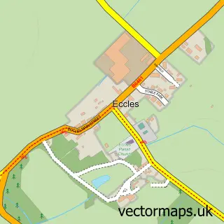 Street map sample of Eccles, Berwickshire