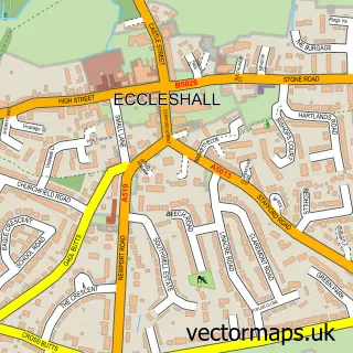 Street map sample of Eccleshall, Staffordshire