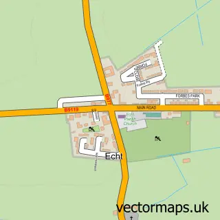 Street map sample of Echt, Aberdeenshire