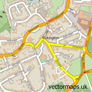 Street map sample of Eckington, Derbyshire