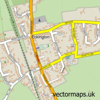 Street map sample of Eckington, Worcestershire