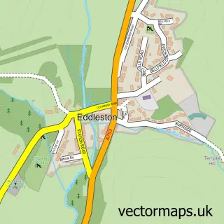 Street map sample of Eddleston, Tweeddale