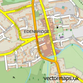 Street map sample of Edenbridge, Kent
