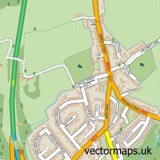 Street map sample of Edenfield, Lancashire