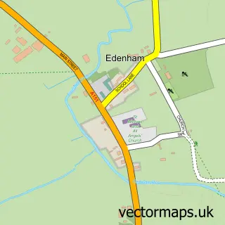 Street map sample of Edenham, Lincolnshire