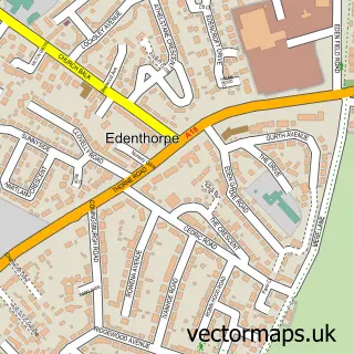 Street map sample of Edenthorpe, South Yorkshire