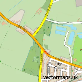 Street map sample of Edge Green, Greater Manchester