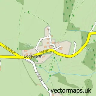 Street map sample of Edgeworth, Gloucestershire
