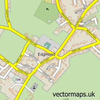 Street map sample of Edgmond, Shropshire