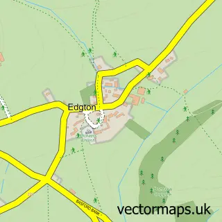Street map sample of Edgton, Shropshire