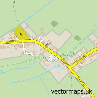Street map sample of Edingley, Nottinghamshire