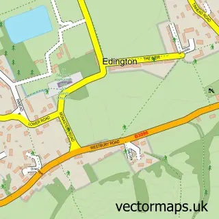 Street map sample of Edington, Wiltshire