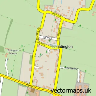 Street map sample of Edington, Somerset