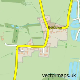 Street map sample of Ednaston, Derbyshire