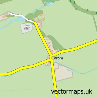 Street map sample of Edrom, Berwickshire