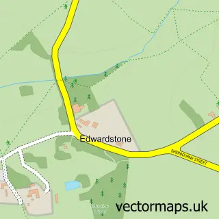 Street map sample of Edwardstone, Suffolk