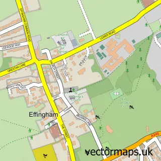 Street map sample of Effingham, Surrey