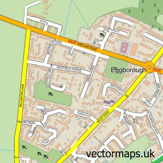 Street map sample of Eggborough, North Yorkshire
