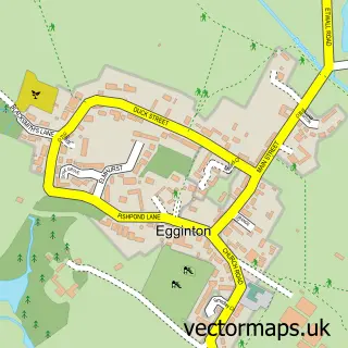 Street map sample of Egginton, Derbyshire