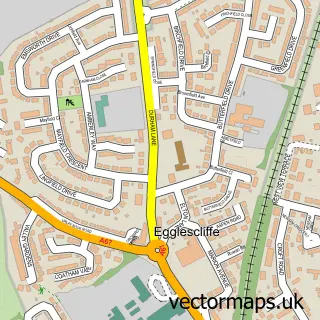 Street map sample of Egglescliffe, Durham