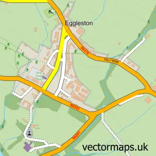 Street map sample of Eggleston, Durham