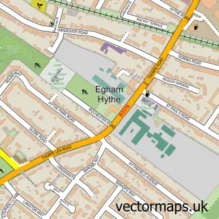 Street map sample of Egham Hythe, Surrey