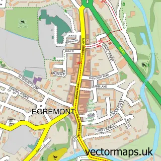 Street map sample of Egremont, Cumbria