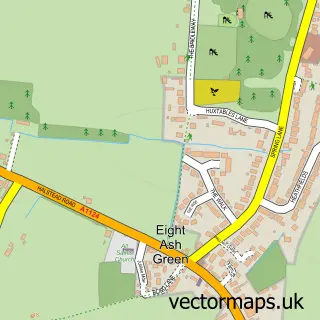 Street map sample of Eight Ash Green, Essex