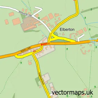 Street map sample of Elberton, Gloucestershire
