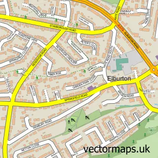 Street map sample of Elburton Village, Devon