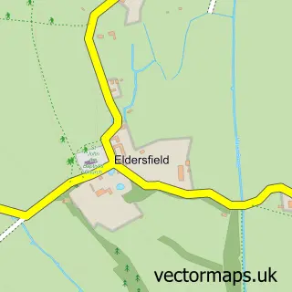 Street map sample of Eldersfield, Worcestershire