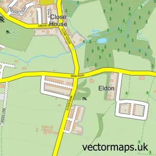 Street map sample of Eldon, Durham