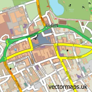 Street map sample of Elgin, Moray