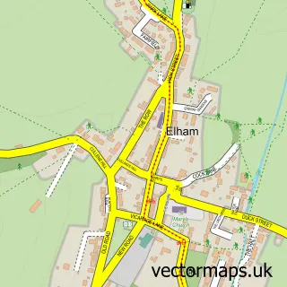 Street map sample of Elham, Kent