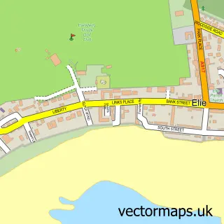 Street map sample of Elie and Earlsferry, Fife