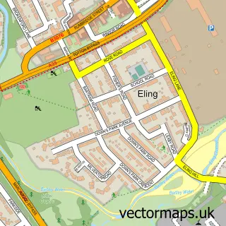 Street map sample of Eling, Hampshire