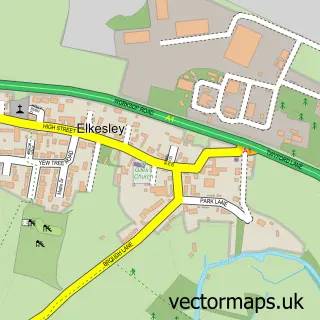 Street map sample of Elkesley, Nottinghamshire
