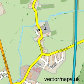 Street map sample of Ellel, Lancashire