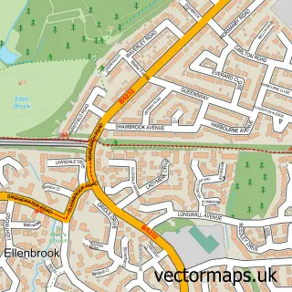 Street map sample of Ellenbrook, Greater Manchester