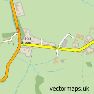 Street map sample of Ellens Green, Surrey