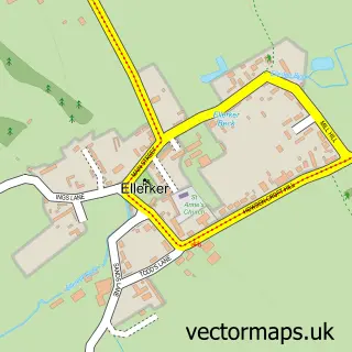 Street map sample of Ellerker, East Riding of Yorkshire