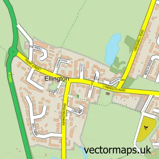 Street map sample of Ellington, Northumberland