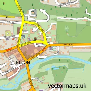 Street map sample of Ellon, Aberdeenshire