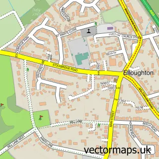 Street map sample of Elloughton, East Riding of Yorkshire