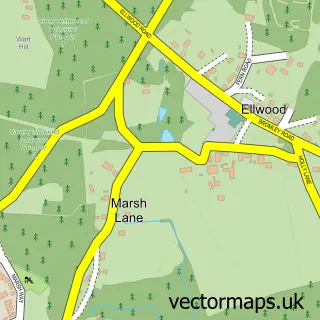 Street map sample of Ellwood, Gloucestershire