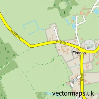 Street map sample of Elmdon, Essex