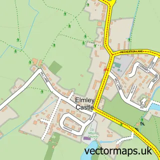 Street map sample of Elmley Castle, Worcestershire