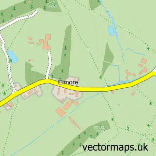 Street map sample of Elmore, Gloucestershire