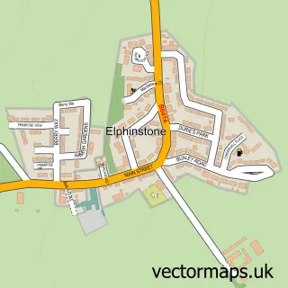 Street map sample of Elphinstone, East Lothian
