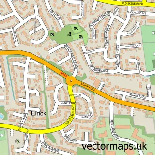 Street map sample of Elrick, Aberdeenshire